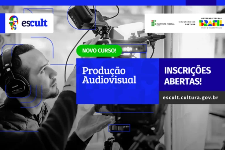 Estão abertas as inscrições para o curso gratuito de produção audiovisual na plataforma Escult