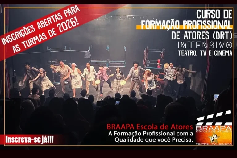 Curso de Formação de Atores na BRAAPA tem matrículas abertas para 2026
