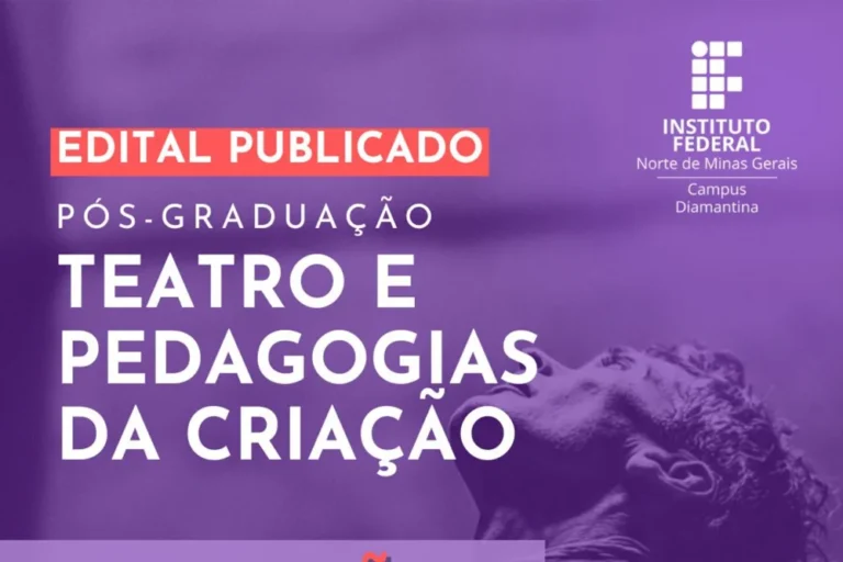 IFNMG abre inscrições para pós-graduação gratuita: especialização em Teatro e Pedagogias da Criação