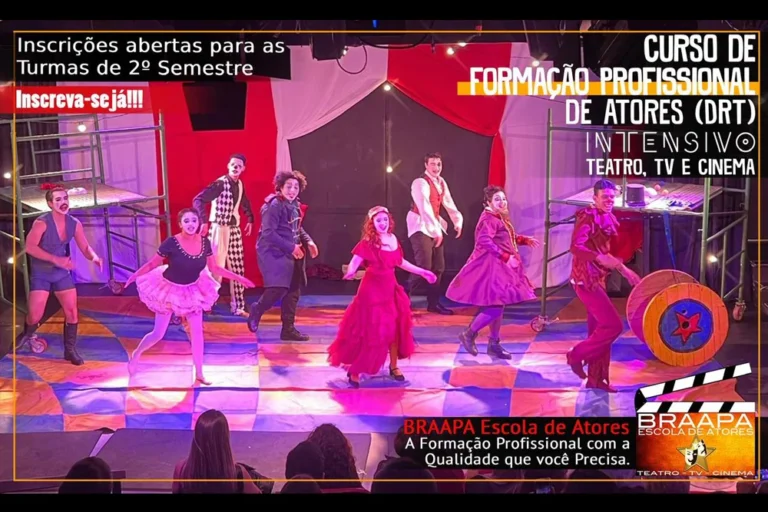 Curso de Formação de Atores na BRAAPA tem matrículas abertas para o segundo semestre