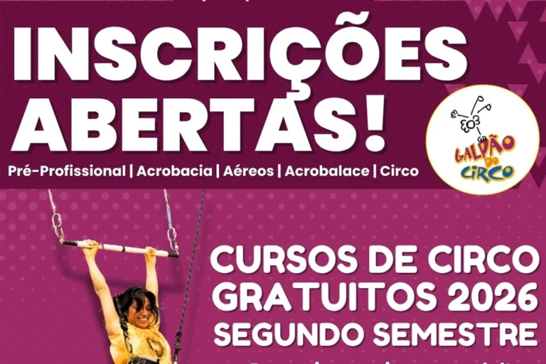 Inscrições abertas para cursos gratuitos de circo