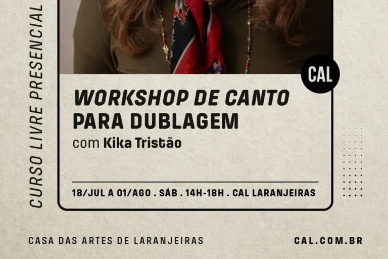 Workshop de canto para dublagem