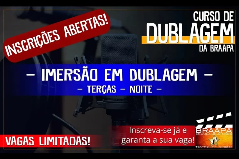 Dublagem: vagas para turmas de terça-feira na BRAAPA
